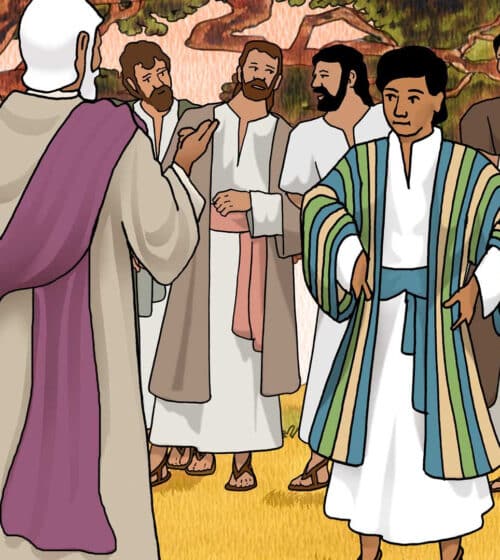 Jacob gave his favored son, Joseph, a robe of many colors, to which Jacob's other sons became embittered.