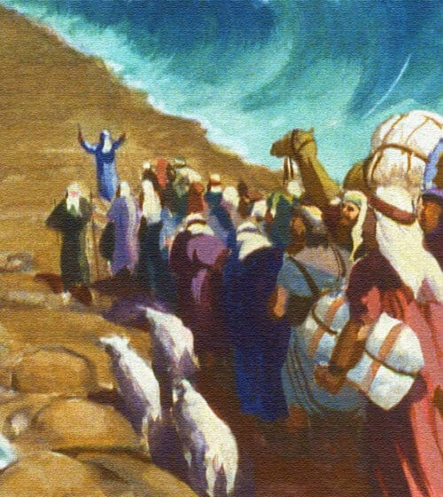 Israelites flee Egypt God instructed Moses to raise his staff and He would part the waters of the Red Sea for the Israelites. credit: Moody Publishers / FreeBibleimages.org.