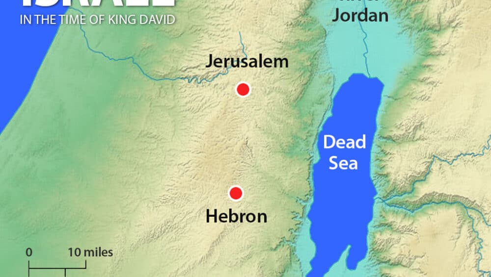Abner David Joab map David moves capital from Hebron to Jerusalem